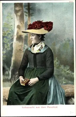 Ak Frau in Volkstracht aus dem Renchtal