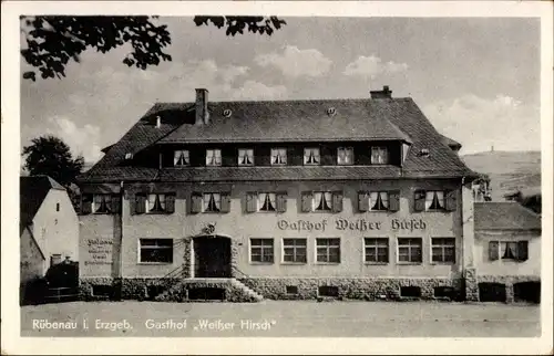 Ak Rübenau Marienberg im Erzgebirge Sachsen, Gasthof Weißer Hirsch