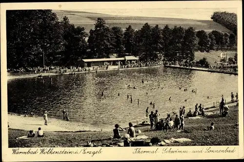 Ak Warmbad Wolkenstein in Sachsen, Thermal-Schwimm- und Sonnenbad