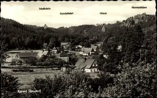 Ak Jonsdorf in Sachsen, Nonnenfelsen, Mönch, Gondelfahrt, Schalkstein