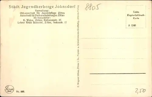 Ak Jonsdorf in Sachsen, Jugendherberge der Stadt Zittau