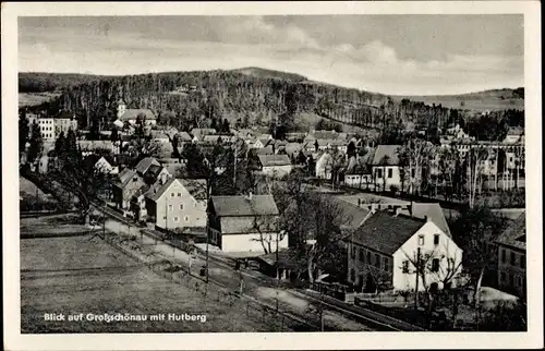 Ak Großschönau Oberlausitz, Blick auf den Ort mit Hufberg