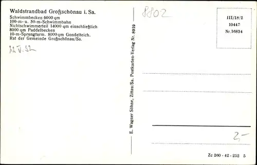 Ak Großschönau in der Oberlausitz, Waldstrandbad und die umliegende Landschaft