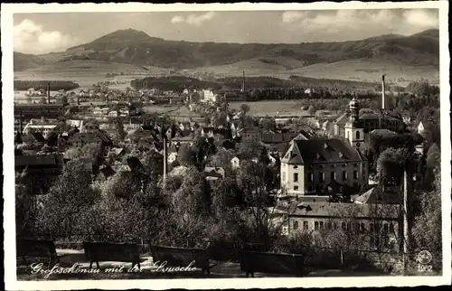 Ak Großschönau in der Oberlausitz Sachsen, Blick vom Hutberg nach der Lausche