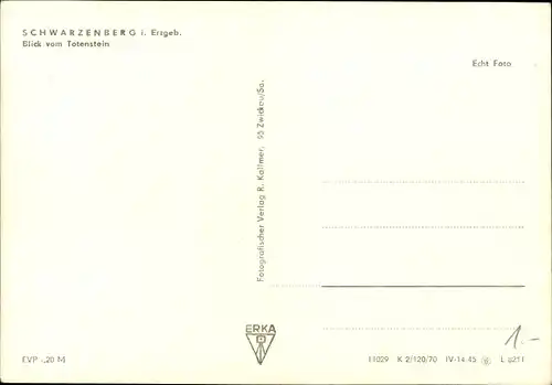 Ak Schwarzenberg im Erzgebirge Sachsen, Blick vom Totenstein, Panorama