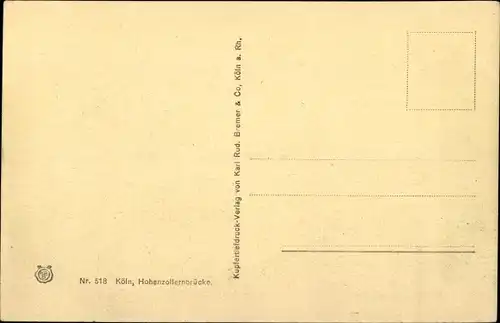 Ak Köln am Rhein, Hohenzollernbrücke