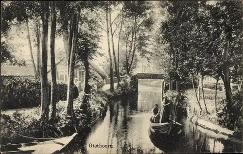 Ak Giethoorn Overijssel Niederlande, Kanal, Kahn