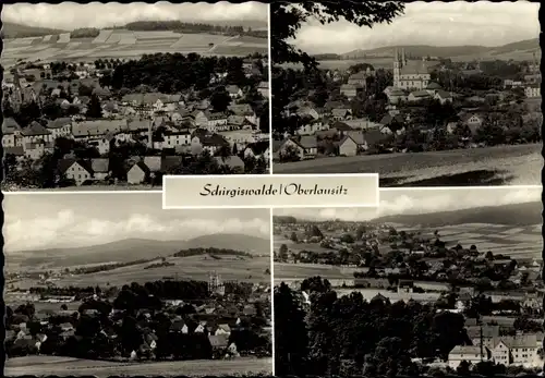 Ak Schirgiswalde in der Lausitz, Panorama vom Ort