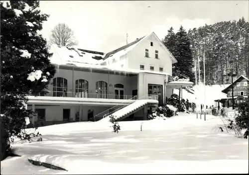 Ak Oybin in Sachsen, FDGB Casino im Winter