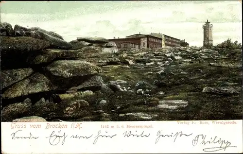 Ak Brocken Nationalpark Harz, Brockenhaus, Turm