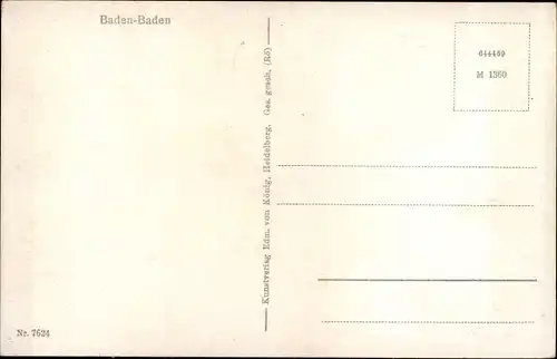 Ak Baden Baden am Schwarzwald, Panorama