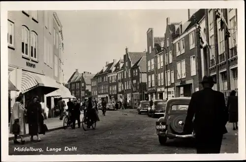 Ak Middelburg Zeeland Niederlande, Lange Delft, Autokennzeichen K12638