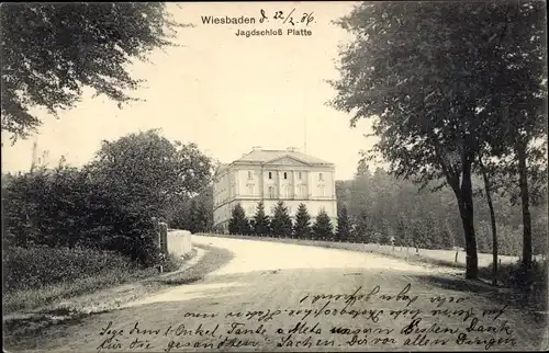 Ak Wiesbaden in Hessen, Jagdschloss Platte