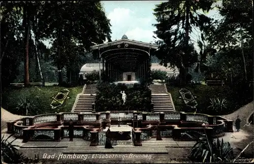 Ak Bad Homburg vor der Höhe Hessen, Elisabethen-Brunnen