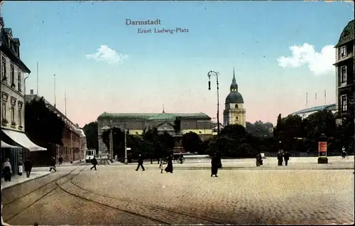 Ak Darmstadt, Ernst Ludwig Platz