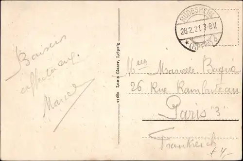 Ak Rüdesheim am Rhein, Rheinstraße, Postamt