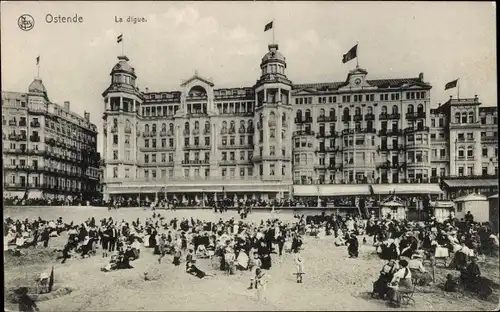 Ak Oostende Ostende Westflandern, La digue