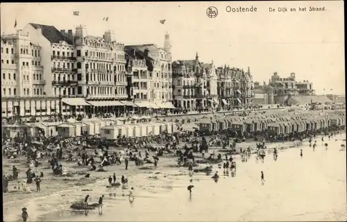 Ak Ostende Westflandern, La Plage, Les Grands Hotels