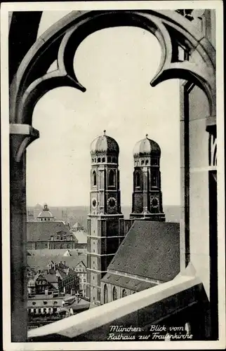 Ak München, Blick vom Rathaus zur Frauenkirche