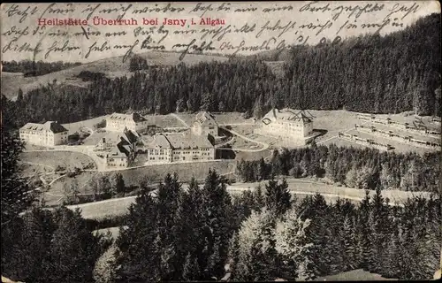 Ak Isny im Allgäu, Luftbild Heilstätte Überruh