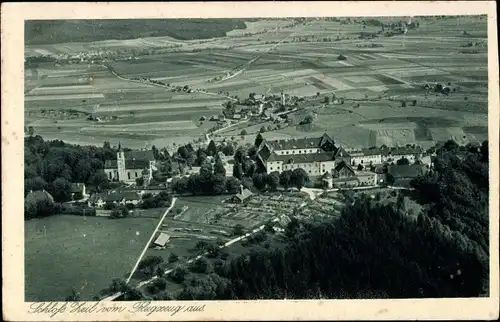 Ak Isny im Allgäu, Luftbild Schloss Zeil