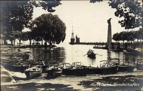 Ak Konstanz am Bodensee, Gondelhafen, Denkmal