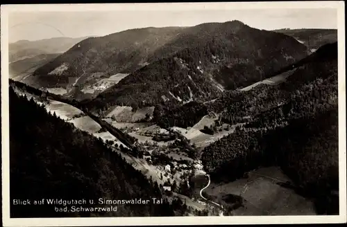 Ak Wildgutach Simonswald im Schwarzwald, Blick auf Ort und Simonswälder Tal
