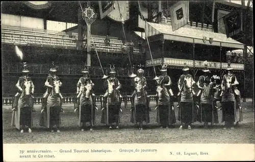 Ak Bruxelles Brüssel, Anniversaire de l'Independance Belge, Grand Tournoi, Groupe de jouteurs