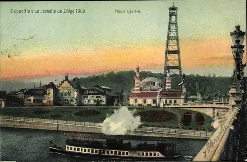 Ak Exposition universelle de Liege 1905, Haute Baviere, Dampfer