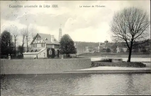 Ak Exposition universelle de Liege 1905, La Maison de l'Eclusier