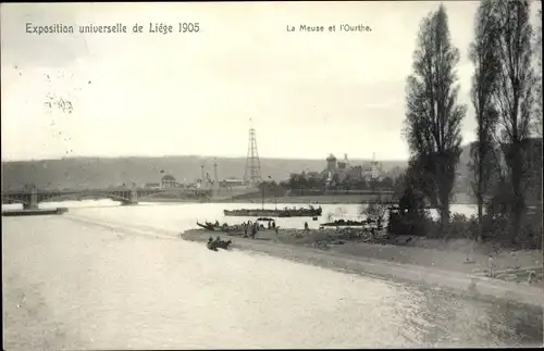 Ak Exposition universelle de Liege 1905, La Meuse et l'Ourthe