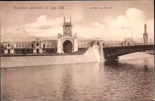 Ak Exposition universelle de Liege 1905, Le Pont sur l'Ourthe