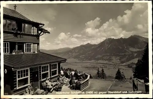 Ak Oberstdorf im Oberallgäu, Alpenhotel Schönblick, Nebelhorn