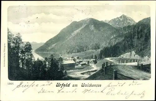 Ak Urfeld am Walchensee Kochel am See, Ortsansicht