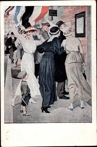 Künstler Ak Wennerberg, Bruno, Siegesdepesche