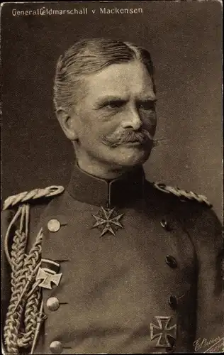 Ak Generalfeldmarschall August von Mackensen, Portrait, Orden Pour le Merite