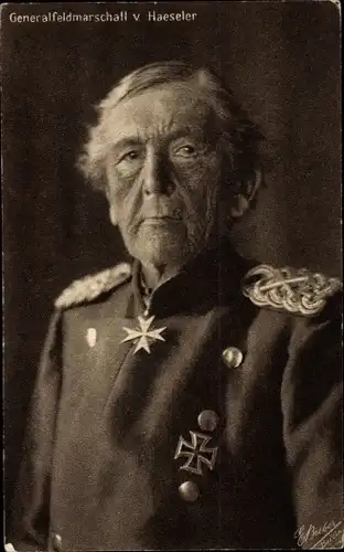 Ak Generalfeldmarschall Gottlieb von Haeseler, Portrait