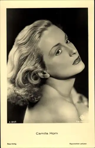 Ak Schauspielerin Camilla Horn, Seitenportrait, Ross Verlag 3317/1