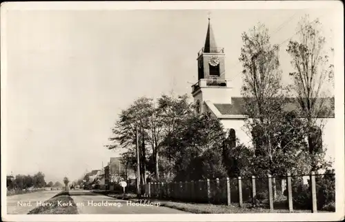 Ak Hoofddorp Haarlemmermeer Nordholland Niederlande, Ned. Herv. Kerk en Hoofdweg