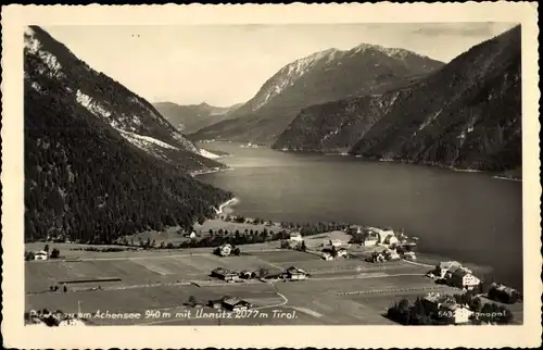 Ak Pertisau Eben am Achensee in Tirol, Panorama mit Unnütz