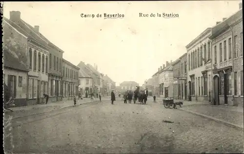 Ak Beverloo Beverlo Beringen Flandern Limburg, Rue de la Station