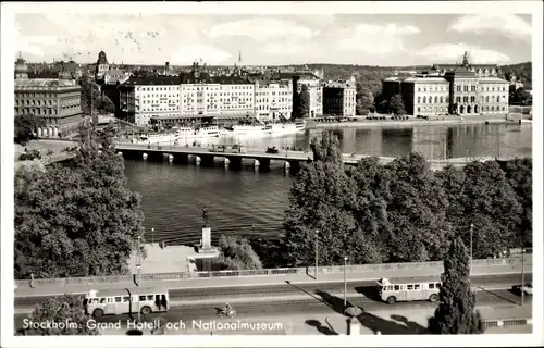 Ak Stockholm Schweden, Grand Hotell och Nationalmuseum
