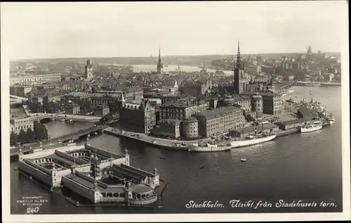Ak Stockholm Schweden, Utsikt fran Stadshusets torn