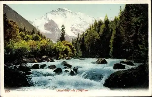 Ak Kanton Bern, Lütschine mit Jungfrau