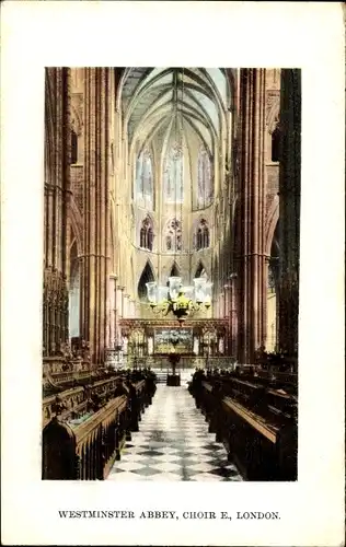Ak London City England, Westminster Abbey, Choir E.