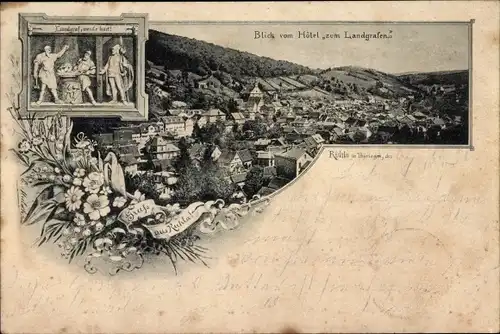Litho Ruhla in Thüringen, Blick vom Hotel zum Landgrafen