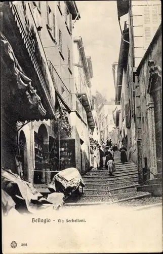 Ak Bellagio Lago di Como Lombardia Italien, Via Serbelloni
