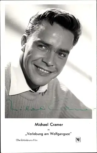 Ak Schauspieler Michael Cramer in Verlobung am Wolfgangsee, Portrait, Autogramm