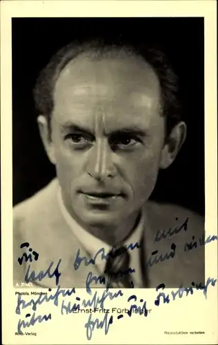 Ak Schauspieler Ernst Fritz Fürbringer, A 3148 1, Autogramm