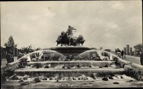 Ak København Kopenhagen Dänemark, Gefion Springvandet, Springbrunnen